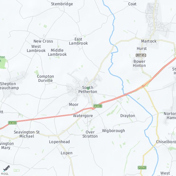 HERE Map of South Petherton, UK